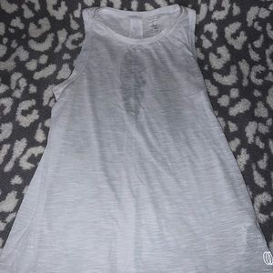 white workout top with open back